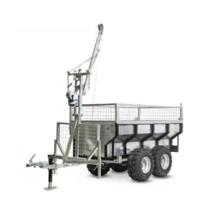 Remolque de 1000 kg con caja galvanizada y grúa